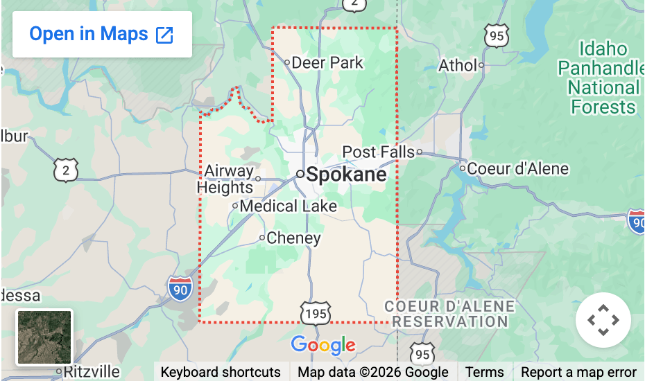 map of the area served by Team Green