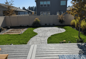 deck and paver walkway