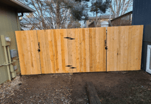 Cedar fencing with gate