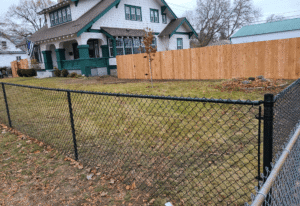chain link and cedar fencing