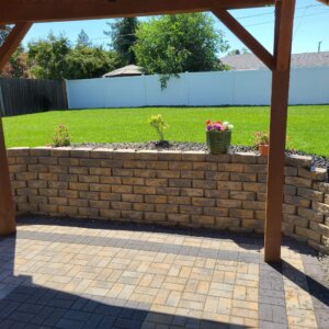 retaining wall in yard
