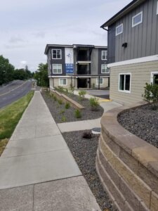 retaining wall on commercial property