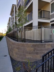 retaining wall on commercial property