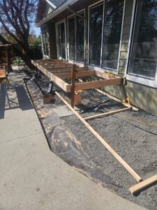 backyard deck being built