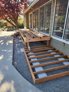 backyard deck being built