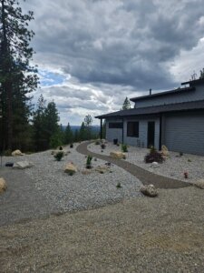 graveled residential landscape