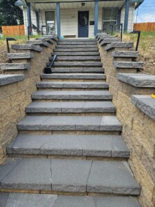 stairs made with retaining wall block