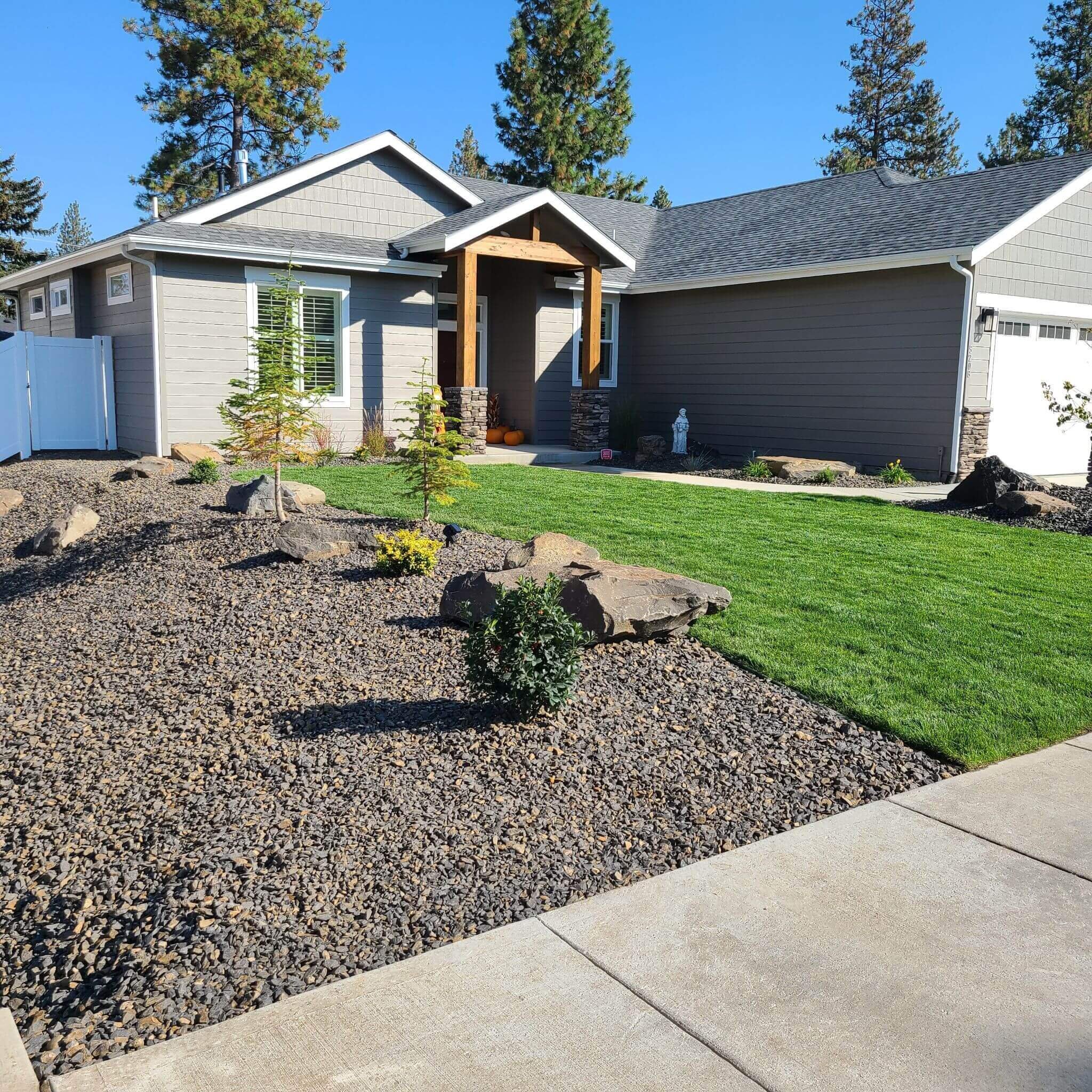 new landscaping near a home
